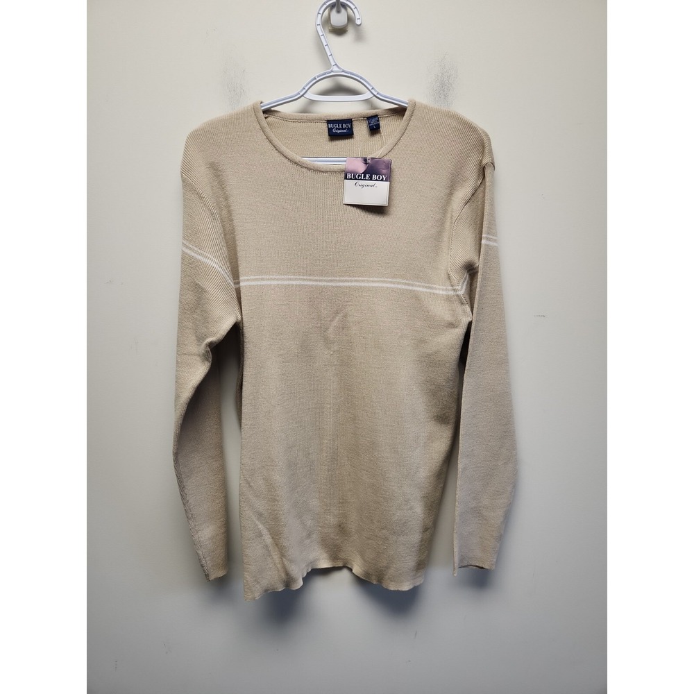 Bugle Boy‎ Company Knit Sweater Beige New Size L